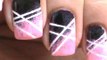 Black and pink ❥ Cute Nail Art Stripes ❥ How to Do Nail Designs Step By Step