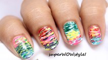 Spun Sugar - No tools!  Easy Nail Art Without tools - Beginners Toothpick Nail Designs