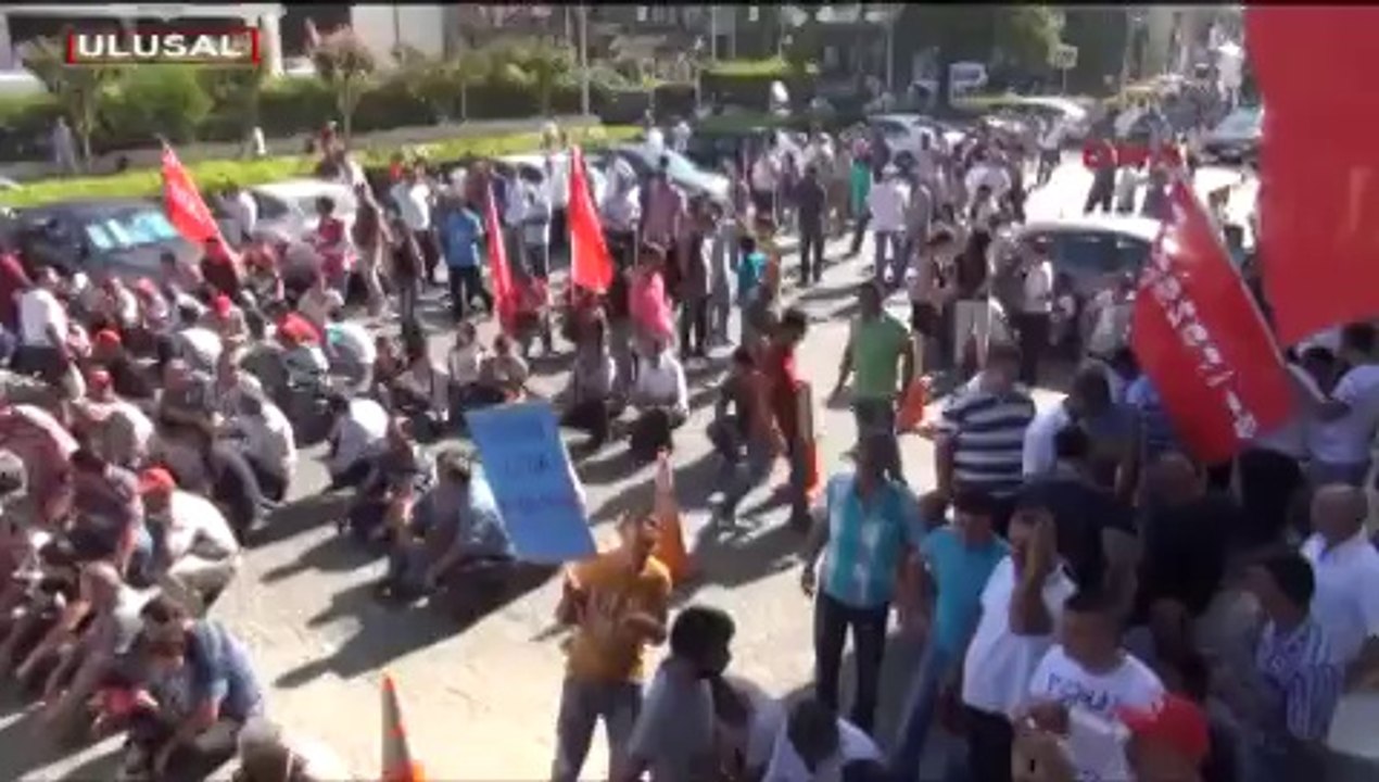 İZMİR'DE TAŞERON EYLEMİ