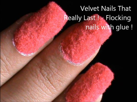 Velvet Nail Art - Flocking Nails with Flocking Powder DIY Nail Polish Beginners how to Tutorial