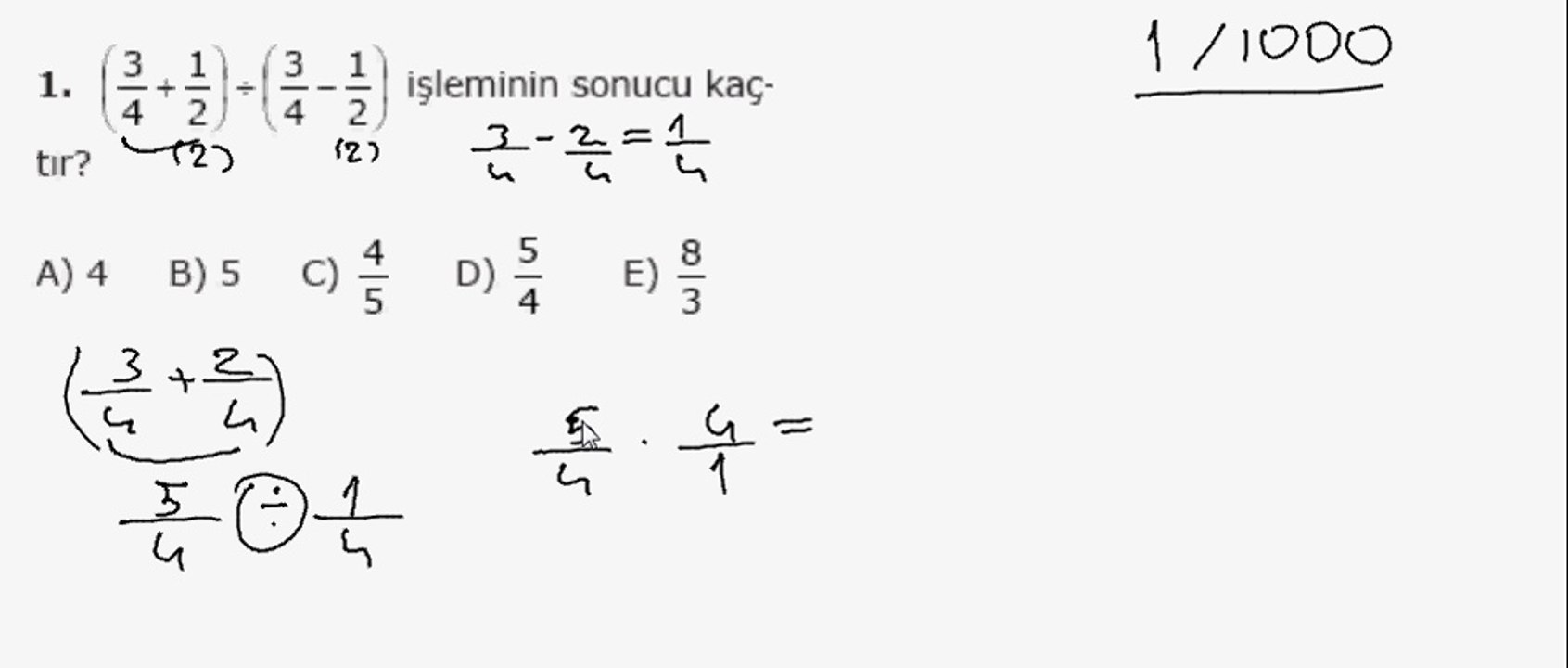 1000 Soruda YGS Matematik Bölüm 1