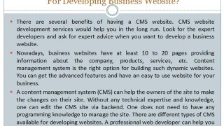 Why choose content management system for developing business website