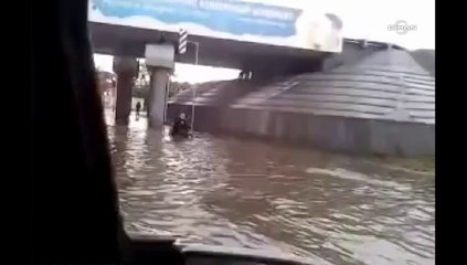 Köpek engelli sahibini selden kurtardı