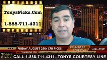 College Football Free Picks Week 1 TV Games Betting Spread Odds 8-29-2014