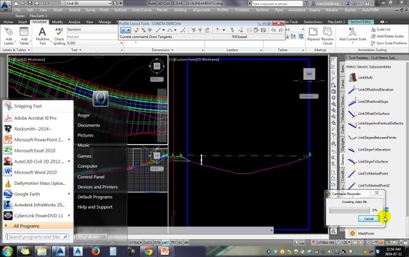 Tutoriales RG - AutoCAD Civil 3D 2014 - 41-CORRIDOR-CUNETA CON PERFIL (PENDIENTE)