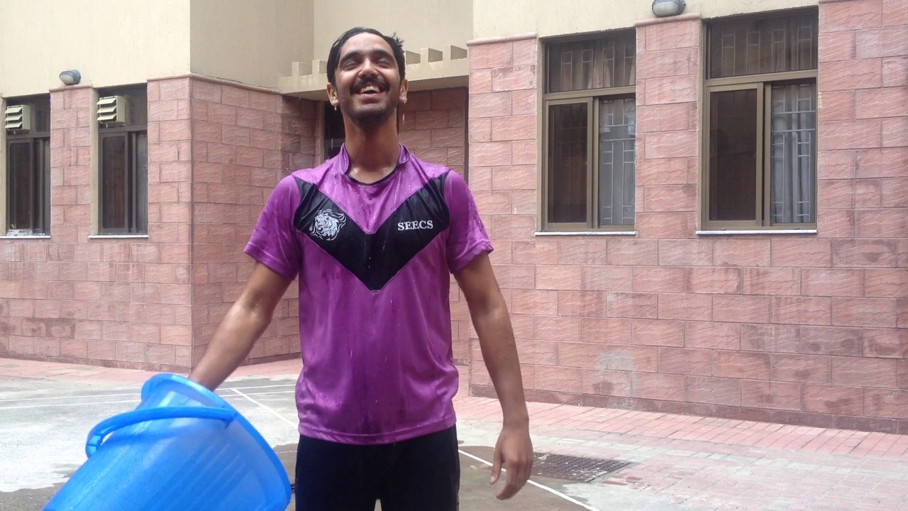 Huzaifa Arshad Awan Taking ALS Ice Bucket Challenge