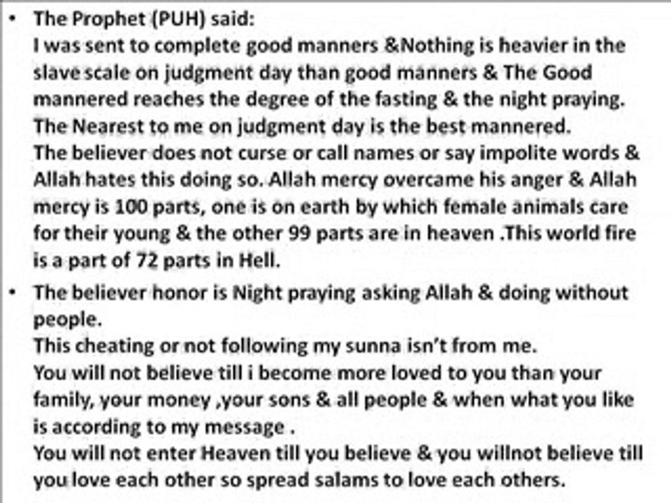 Man Reaches the degree of the Fasting & Night prayer by good Manners