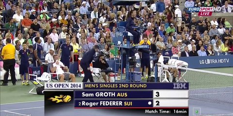 US Open 2014 R2 Federer Vs Groth Full Match Part 1 [HD]