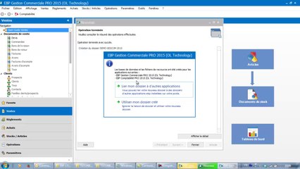 EBP Gestion Commerciale 2015 : Assistant creation dossier