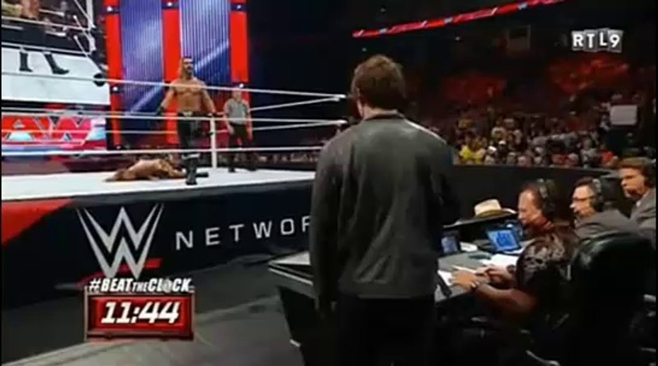 RTL9 RAW STEH ROLLINS VS HEAT SLATER BEAT OF CLOCK CHALLENGE