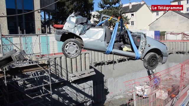 Rennes. La voiture fait une chute de 7 mètres sur le chantier du métro