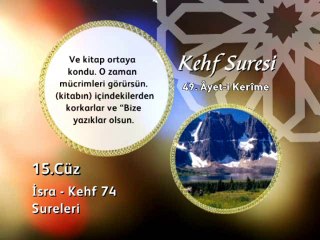 15. cüz 2. bölüm Kur'an-ı Kerim Hatim ve Meal okyay dernegi