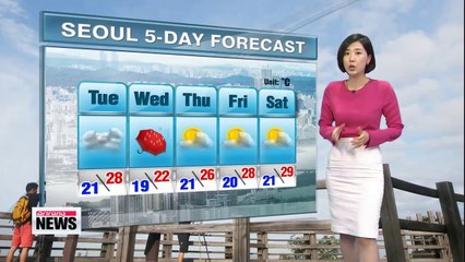 Wide temperature gap, outbreaks of rain in the central parts