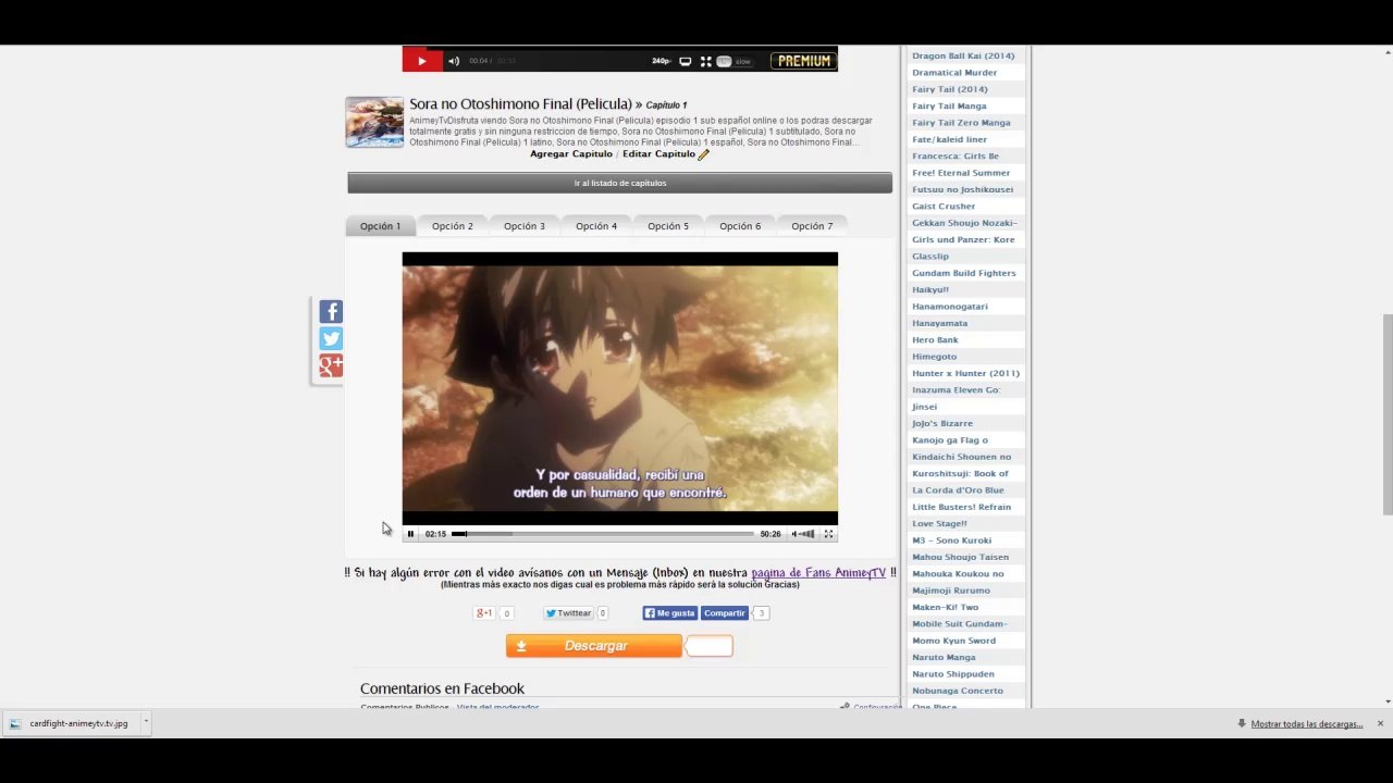 Sora No Otoshimono Final (Pelicula) sub español online