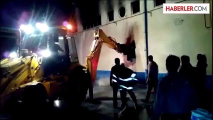 Merzifon'da düğme fabrikasında yangın çıktı