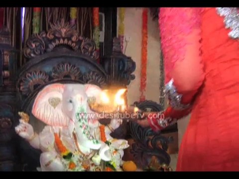 Sambhavna seth invitation t o press during the Ganpati pooja (31st Aug)