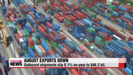 Korea's exports inch down 0.1p in August