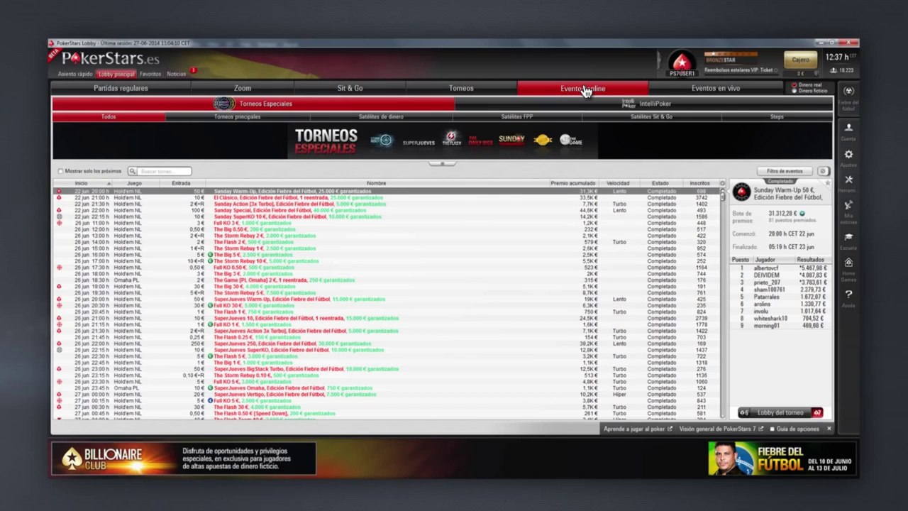 Lobby Principal | PokerStars.es