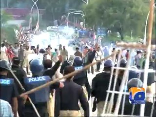 PTI, PAT Protesters Clash with Police-01 September 2014