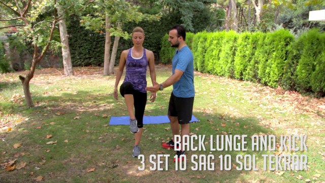 Bacak Kaslarını Kuvvetlendirmek için Back Lunge and Kick - Her Yerde Spor