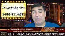 Boise St Broncos vs. Colorado St Rams Pick Prediction NCAA College Football Odds Preview 9-6-2014