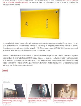 Tablet Android de 8 pulgadas Lenovo IdeaTab S8-50