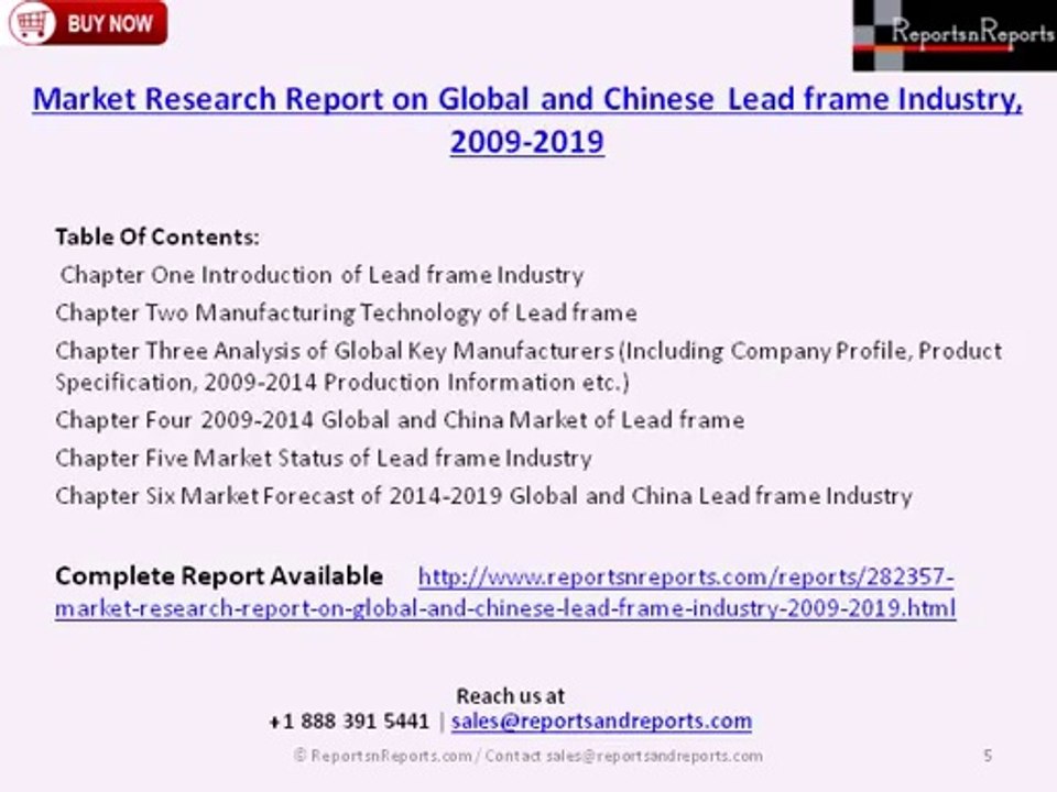 Global and China Lead frame Trends & Analysis 2019