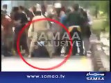SSP Asmatullah Junejo beaten by Azadi March and Inqilab March protesters