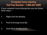 Desktop icons missing | 1-866-441-4509 | Desktop icons disappeared