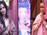 Poonam Pandey And Dolly Bindra visit Andheri Cha Raja 2014