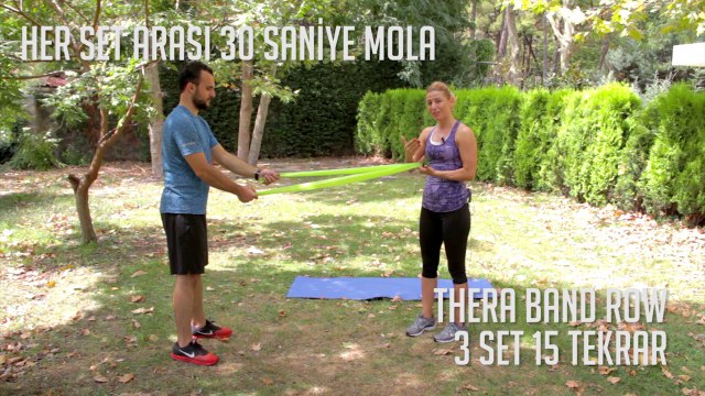 Sırt Kaslarını Çalıştrmak için Thera Band Row - Her Yerde Spor