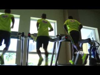 Seleção treina na academia no primeiro dia em Miami