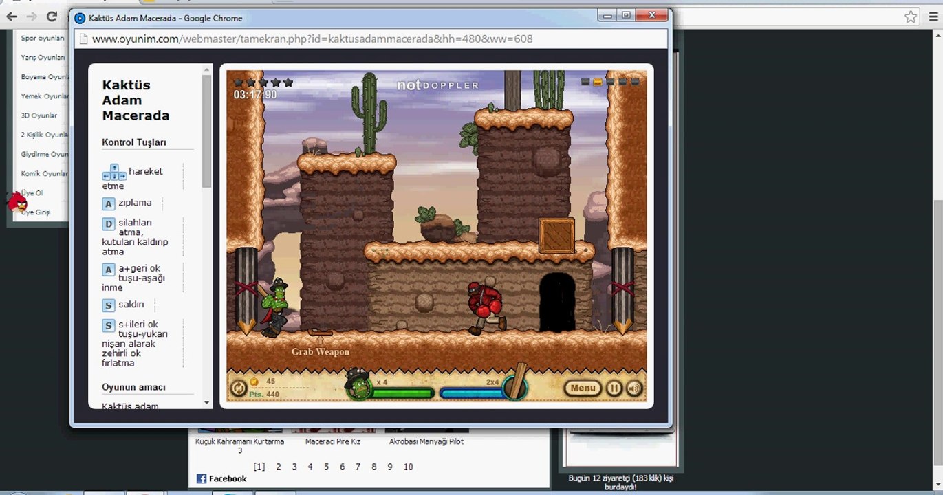 Oyun Sofra Kaktüs Adam Macerada Oynuyor