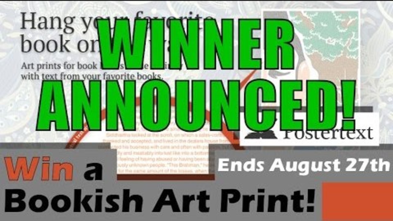 WINNER ANNOUNCED - Hang a book on your wall! $50 giftcard giveaway to Postertext.com
