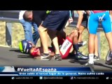 Nairo Quintana sufrió una caída y perdió el liderato de la Vuelta a España
