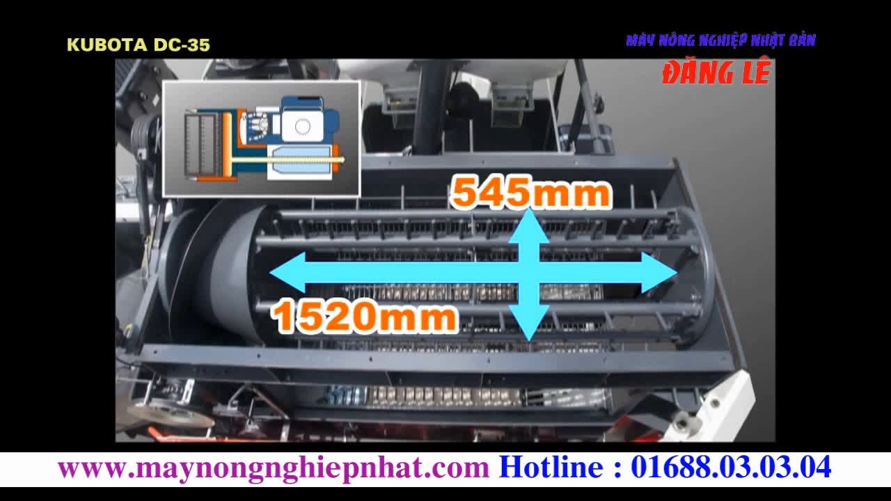 [Đăng Lê]Giới thiệu thông số tính năng máy gặt liên hợp Kubota Dc-35 |Phụ tùng máy gặt Kubota Liên Hệ:01688030304