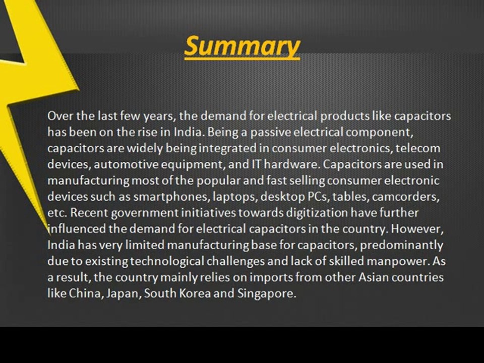Aarkstore.com - India Electrical Capacitor Market Forecast and Opportunities, 2019