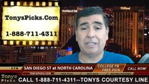 North Carolina Tar Heels vs. San Diego St Aztecs Pick Prediction NCAA College Football Odds Preview 9-6-2014
