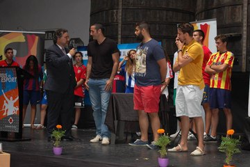 Ricard Muñoz y Aitor Egurrola, en la presentación de la OK Liga 2014/15