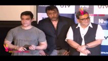 Aamir introduces Tiger Shroff and his film at the trailer launch of Heropanti in Mumbai
