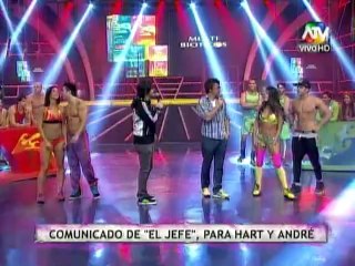 André Castañeda y Mario Hart en desafío de baile