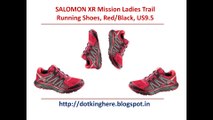 SALOMON XR Mission Ladies Trail Running Shoes, Red Black, US9.5