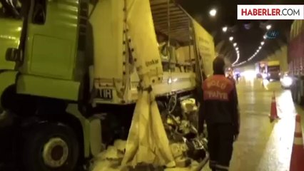 Bolu Dağı Tüneli'nde Kaza Yapan TIR Alev Alev Yandı