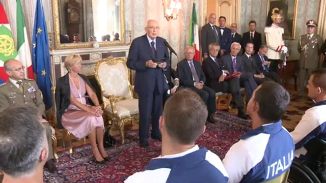 Roma - Incontro con gli atleti partecipanti ai campionati militari paralimpici di Londra (03.09.14)