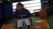 Seattle Seahawks running back workout with Skittles