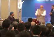 PM Modi with Japanese ceremonial drummers