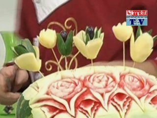 PATATESDEN GÜL YAPIMI VE SALATADAN LALE YAPIMI