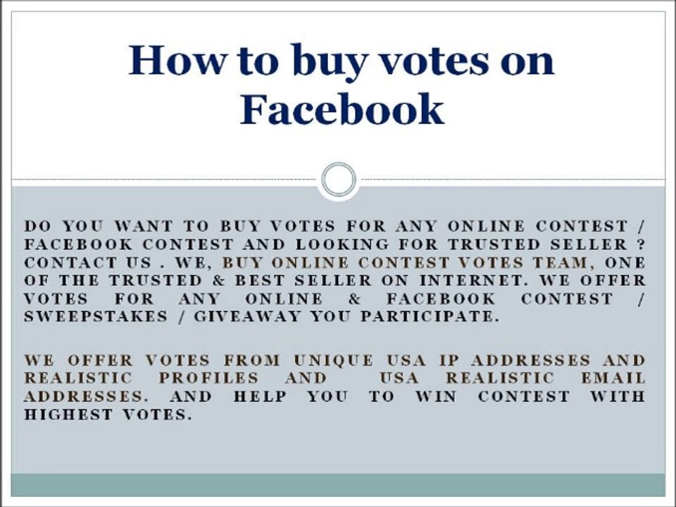 How to buy votes on Facebook