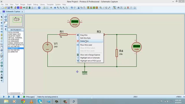 tutorial numbe2 Voltage and current measurement using proteus