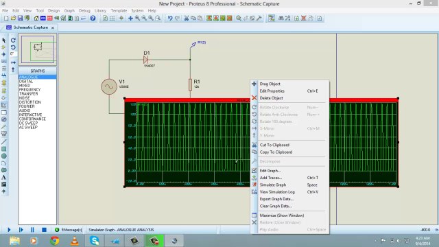 Tutorial number3 half wave rectification using Proteus